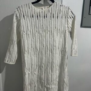 Zara White Sequin Dress